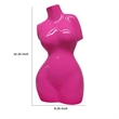 Benjara Female Torso Tabletop Decor- Bright Pink Resin Sculptural Bust 16 Inch