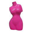 Benjara Female Torso Tabletop Decor- Bright Pink Resin Sculptural Bust 16 Inch