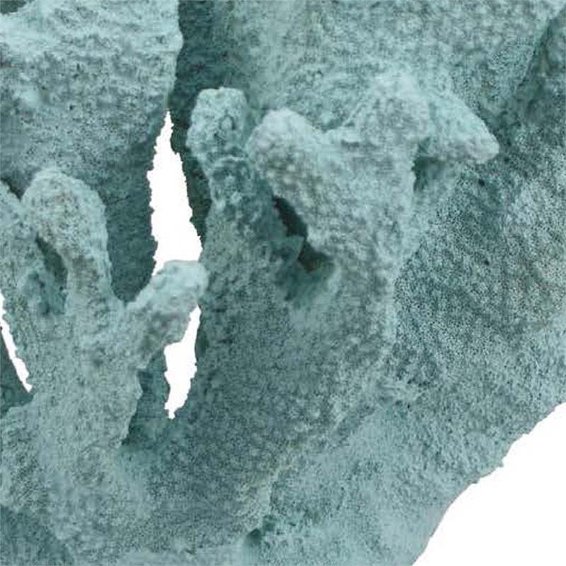 Benjara Manala Coral Sculpture with Clear Acrylic Base- Blue Resin 12 Inch