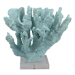 Benjara Manala Coral Sculpture with Clear Acrylic Base- Blue Resin 12 Inch