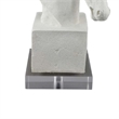 Benjara Horse Head Decor- White Resin Frame- Gray Acrylic Base 13 Inch