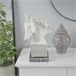 Benjara Horse Head Decor- White Resin Frame- Gray Acrylic Base 13 Inch