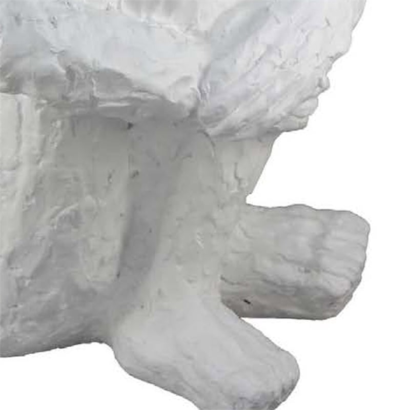 Benjara Roy Abstract Contemplative Man Figurine- White Resin Art- 27 Inch
