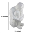Benjara Roy Abstract Contemplative Man Figurine- White Resin Art- 27 Inch