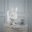 Benjara Roy Abstract Contemplative Man Figurine- White Resin Art- 27 Inch