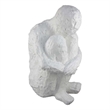 Benjara Roy Abstract Contemplative Man Figurine- White Resin Art- 27 Inch