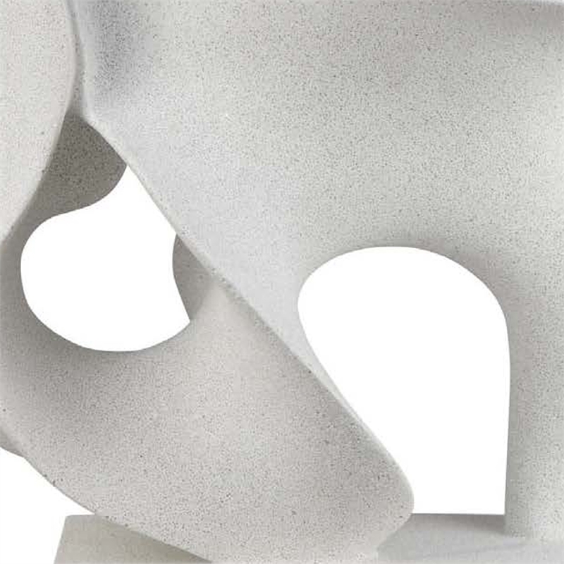 Benjara Ramya Abstract Accent Decor- Flowing Lines and Curves- White Resin