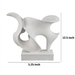 Benjara Ramya Abstract Accent Decor- Flowing Lines and Curves- White Resin