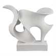 Benjara Ramya Abstract Accent Decor- Flowing Lines and Curves- White Resin