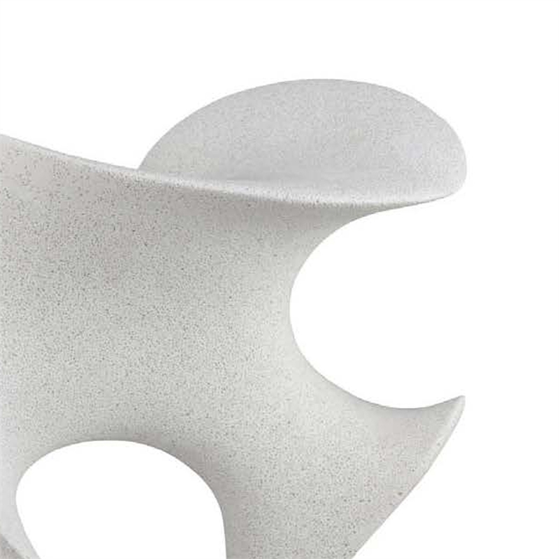 Benjara Ramya Abstract Accent Decor- Flowing Lines and Curves- White Resin