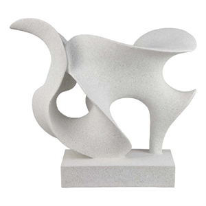 Benjara Ramya Abstract Accent Decor- Flowing Lines and Curves- White Resin
