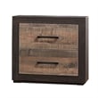 Benjara Mayo 4 Pc Queen Bedroom Set w/ 2 Drawer Footboard- 2 Tone Rustic Brown