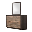 Benjara Mayo 4 Pc Queen Bedroom Set w/ 2 Drawer Footboard- 2 Tone Rustic Brown