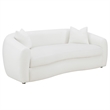 Benjara Viola 2pc Living Room Sofa Set- White Boucle and Faux Sheepskin