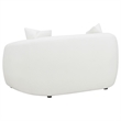 Benjara Viola 2pc Living Room Sofa Set- White Boucle and Faux Sheepskin