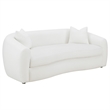 Benjara Viola 2pc Living Room Sofa Set- White Boucle and Faux Sheepskin
