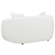 Benjara Viola 2pc Living Room Sofa Set- White Boucle and Faux Sheepskin