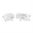 Benjara Viola 2pc Living Room Sofa Set- White Boucle and Faux Sheepskin
