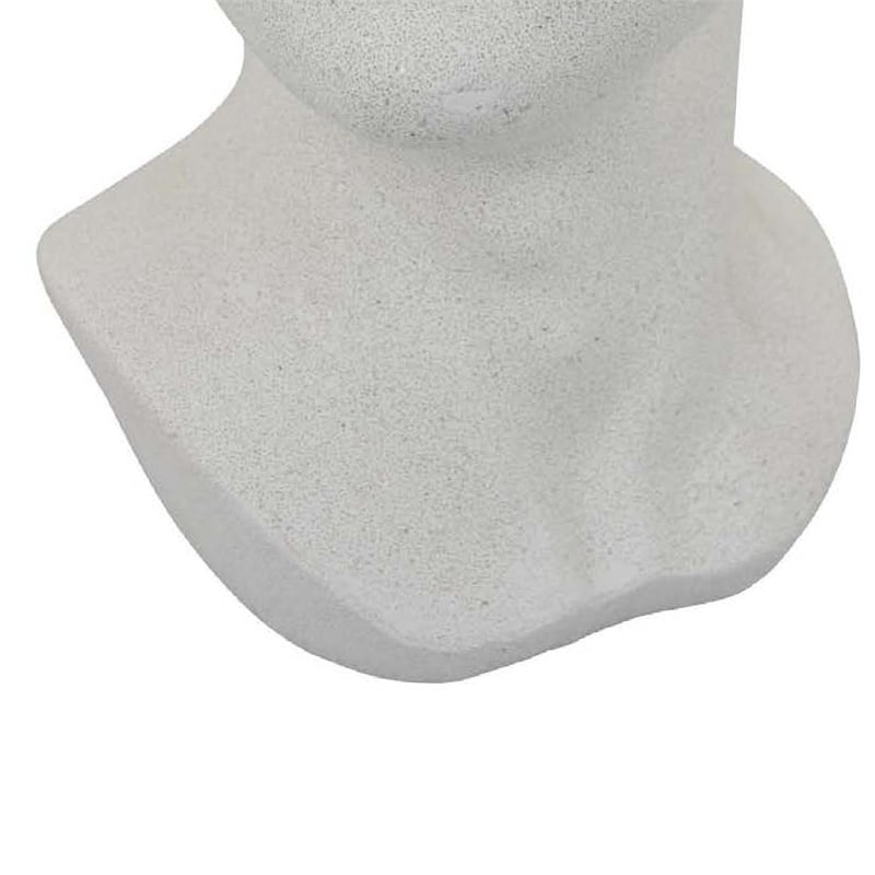Benjara Head Statuette Tabletop Decor- White Resin- Fragmented Bust- 11 Inch