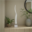 Benjara Linaa Decorative Antler Horn- White Resin Clear Acrylic Base- 32 Inch