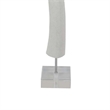 Benjara Linaa Decorative Antler Horn- White Resin Clear Acrylic Base- 32 Inch