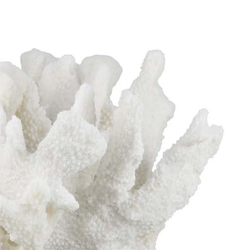 Benjara Manala Coral Sculpture with Clear Acrylic Base- White Resin 12 Inch