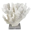 Benjara Manala Coral Sculpture with Clear Acrylic Base- White Resin 12 Inch