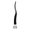 Benjara Linaa Horn Antler Black Resin- Chrome Metal- Clear Acrylic- 32 Inch