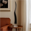 Benjara Linaa Horn Antler Black Resin- Chrome Metal- Clear Acrylic- 32 Inch