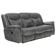 Benjara Conie 2pc Manual Recliner Sofa and Loveseat Set- Gray Faux Leather