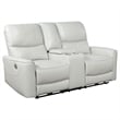 Benjara Lima 2pc Power Reclining Sofa and Loveseat Set- Ivory Faux Leather