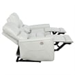 Benjara Lima 2pc Power Reclining Sofa and Loveseat Set- Ivory Faux Leather