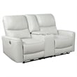 Benjara Lima 2pc Power Reclining Sofa and Loveseat Set- Ivory Faux Leather