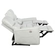 Benjara Lima 2pc Power Reclining Sofa and Loveseat Set- Ivory Faux Leather