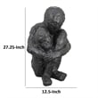 Benjara Roy Abstract Contemplative Man Figurine- Black Resin Art- 27 Inch