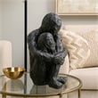 Benjara Roy Abstract Contemplative Man Figurine- Black Resin Art- 27 Inch