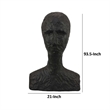 Benjara Nyk Abstract Bust Figurine- 94 Inch- Human Head Design- Black Resin