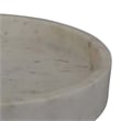 Benjara Accent Decorative Bowl- Tray Edge Antique Style White Marble- 13 Inch
