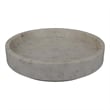 Benjara Accent Decorative Bowl- Tray Edge Antique Style White Marble- 13 Inch