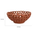 Benjara Nian Decorative Bowl- Earthy Brown Ceramic- Perforated Holes- 13 Inch