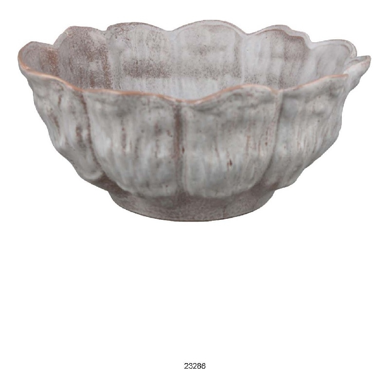 Benjara Bobo Decorative Bowl- Floral Design- 17