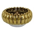 Benjara Milly Decorative Bowl- Raised Petal Rim- Gold Metallic Ceramic 13 Inch