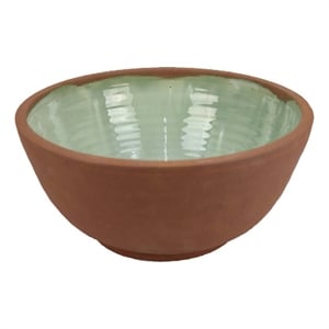 Benjara Hino Decorative Bowl- 14&quot Dripping Paint Texture- Brown Ceramic