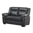 Benjara Araba 2 Piece Sofa and Loveseat Set- Gray- Faux Leather