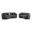 Benjara Buo 2pc Living Room Set- Sofa and Loveseat- Gold Trim- Dark Gray Velvet
