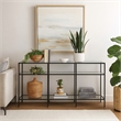 Benjara Woly Plant Stand Rack- 2 Glass Shelves- 59