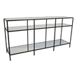 Benjara Woly Plant Stand Rack- 2 Glass Shelves- 59