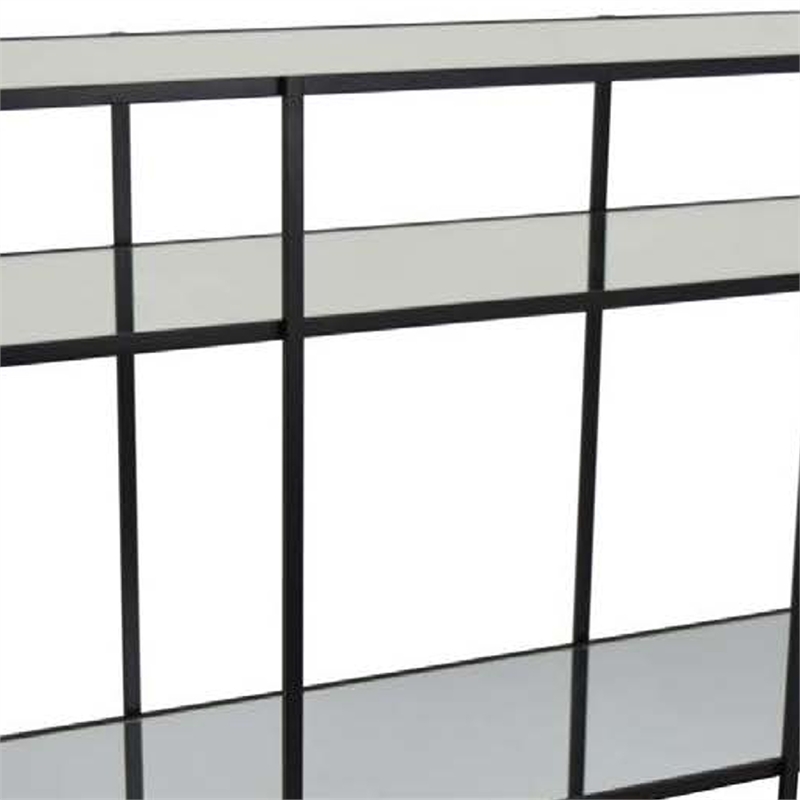 Benjara Woly Plant Stand Rack- 2 Glass Shelves- 59