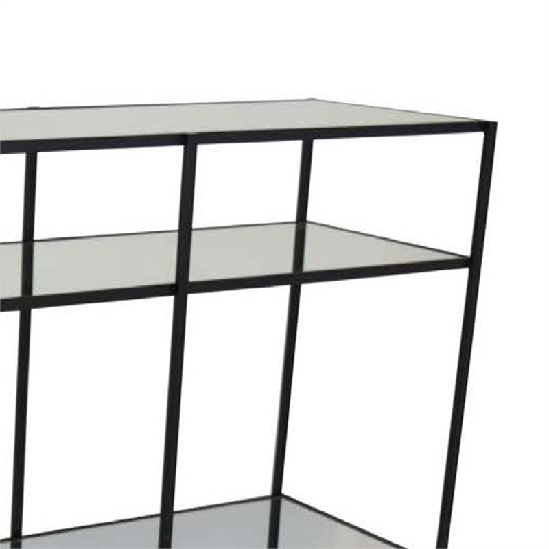 Benjara Woly Plant Stand Rack- 2 Glass Shelves- 59