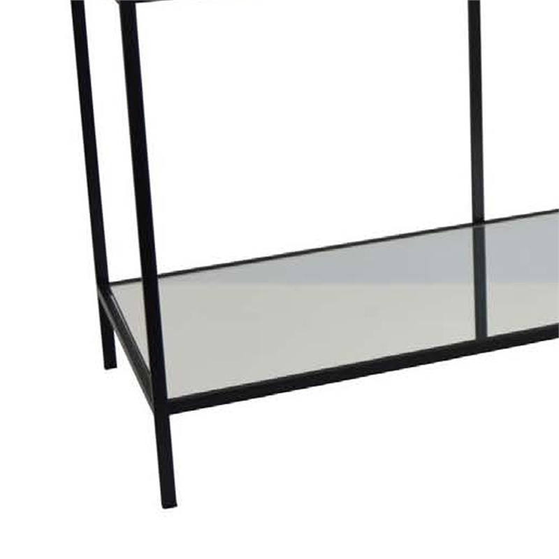 Benjara Woly Plant Stand Rack- 2 Glass Shelves- 59